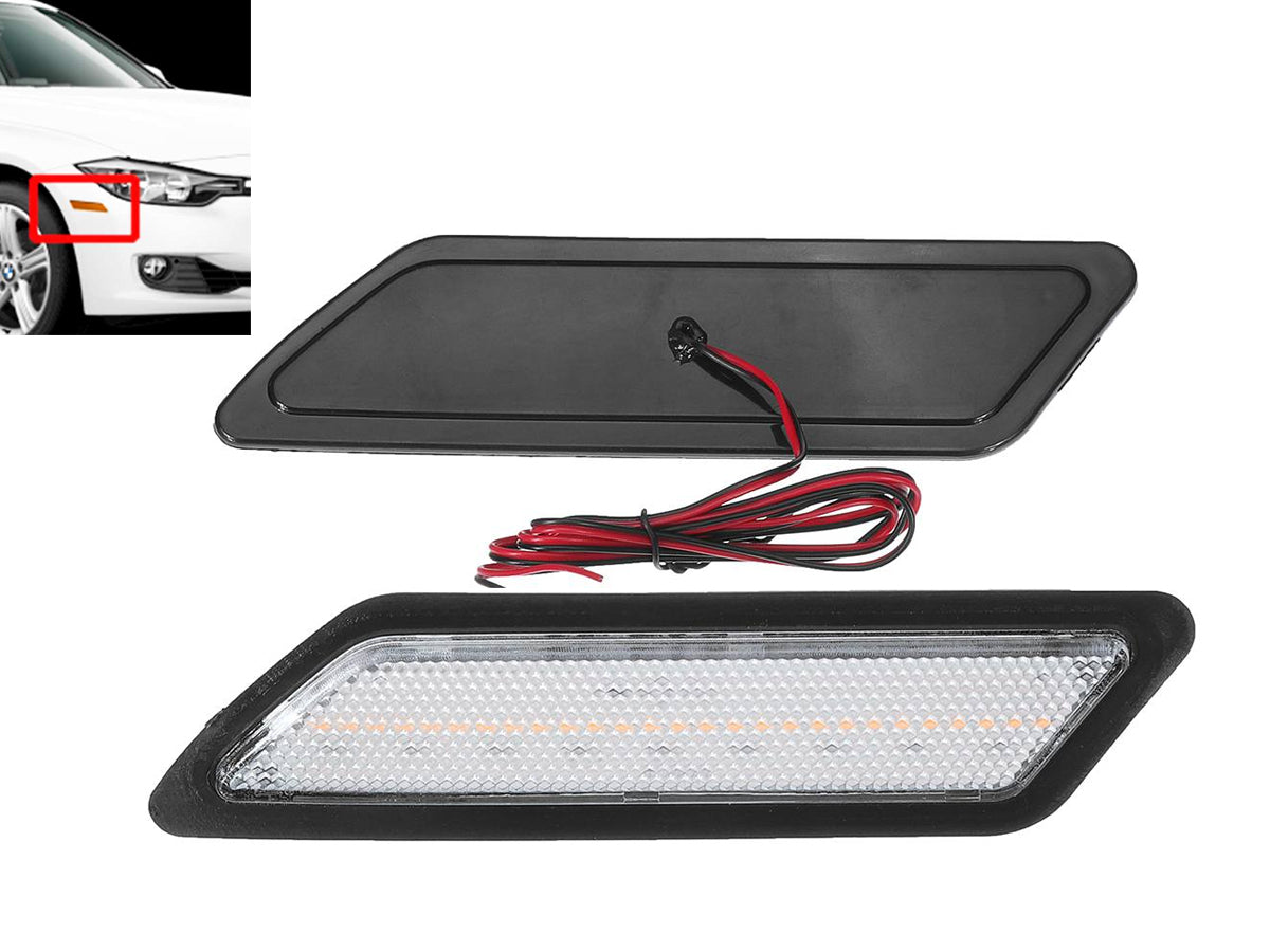 Kit Freccia Laterale a Led Side Marker Lente Trasparente Luce Bianco Per BMW Serie 3 F30 320 328 330 340 335 ActiveHybrid 3 2013-2015