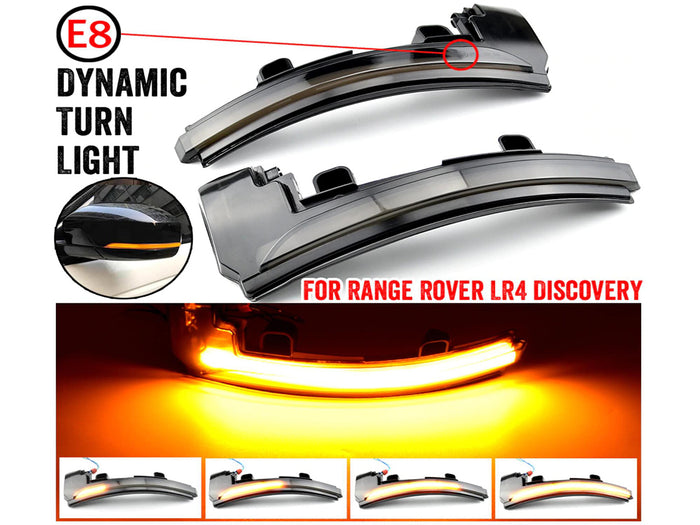 Kit Freccia Led Specchietto Retrovisore Dinamico Sequenziale Land Rover Discovery 4 Range Rover Sport Evoque Lente Fume Arancione