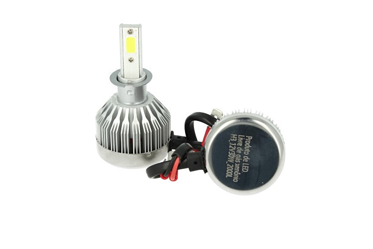 Kit Full Lampada Led Cob H3 20W 12V 24V Bianco 6000K Per Abbagliante e Fendinebbia Senza Driver