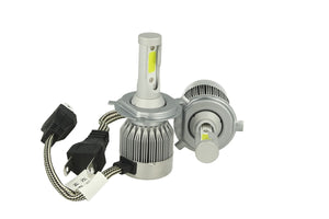 Kit Full Lampada Led Cob H4 20/20W 12V 24V Bi-Led Bi Luce Bianco 6000K Senza Driver e Ventilatore