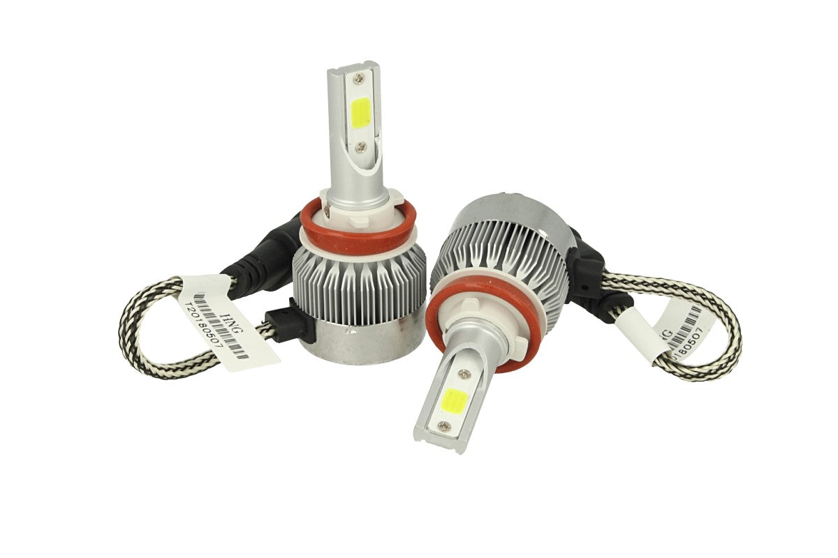 Kit Full Lampada Led Cob H8 H11 H9 20W 12V 24V Bianco 6000K Per Abbagliante e Fendinebbia Senza Driver