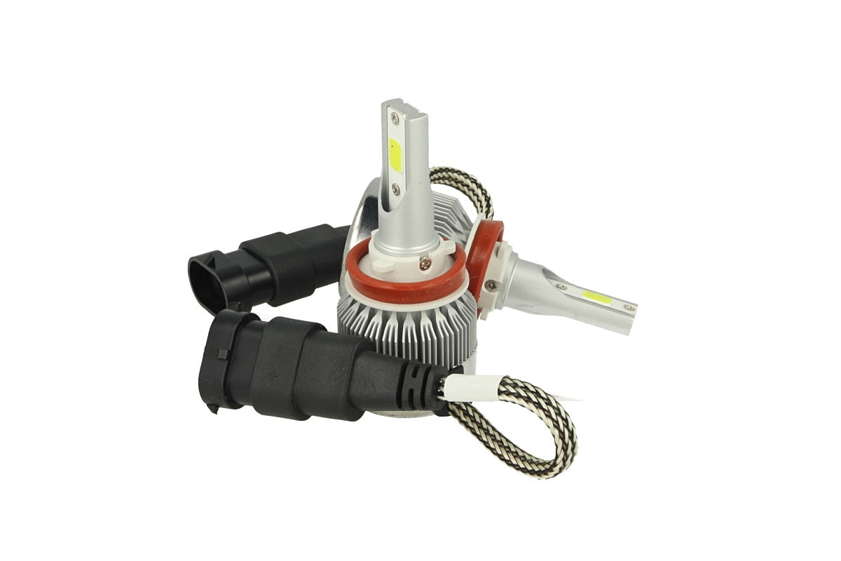 Kit Full Lampada Led Cob H8 H11 H9 20W 12V 24V Bianco 6000K Per Abbagliante e Fendinebbia Senza Driver