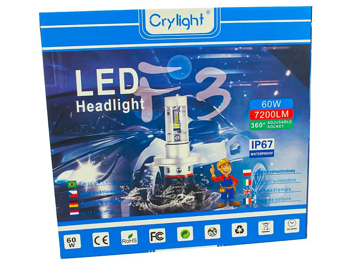 Kit Full Lampada Led H1 12V 24V 30W 3600 Lumen IP67 Per Abbagliante e Fendinebbia Senza Driver