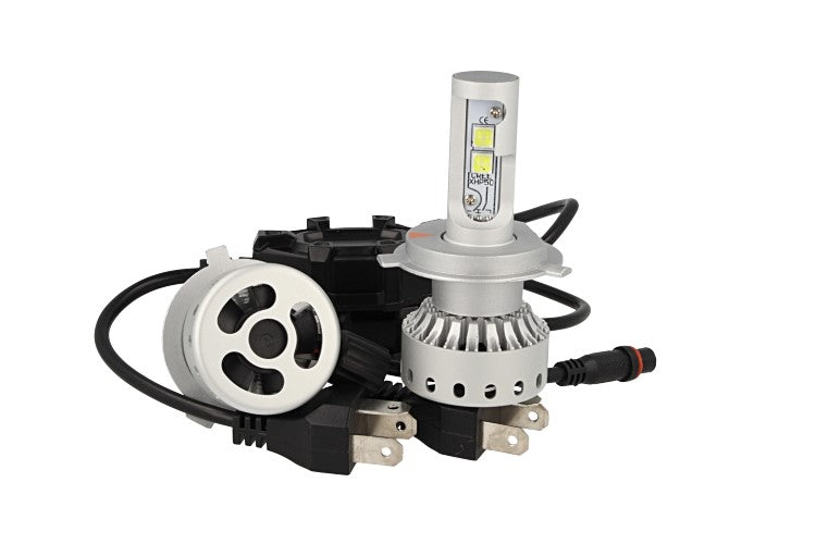 Kit Full Led Canbus H4 40/40W 5000 Lumens Con Ventilatore 12V 24V 4 Cree XHP 50 Attacco Smontabile