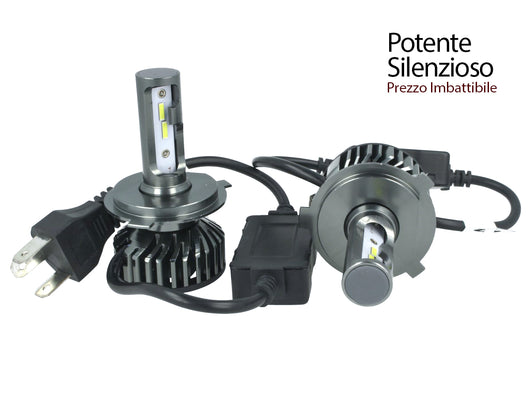 Kit Full Led Cob H4 26W Reale Bi-Led 12V Con Ventola Raffrenddamento Silenziosa Attacco Regolabile 2200 Lumen