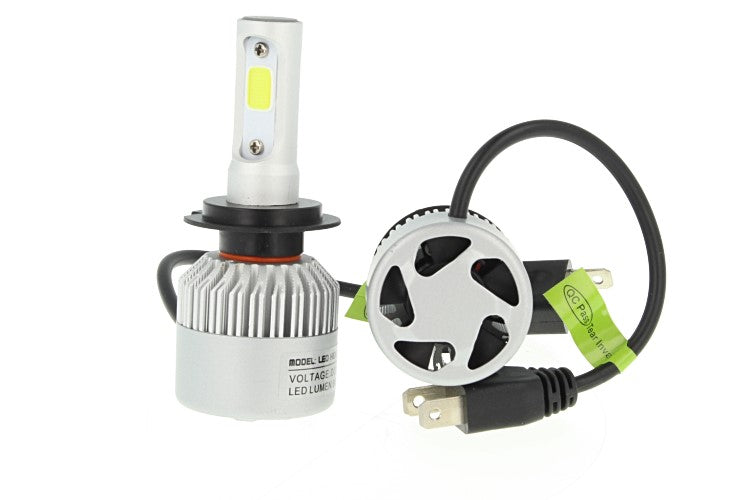 Kit Full Led Cob H7 30W Con Ventilatore 12V 24V Attacco Smontabile All In One Senza Driver 3000 Lumen