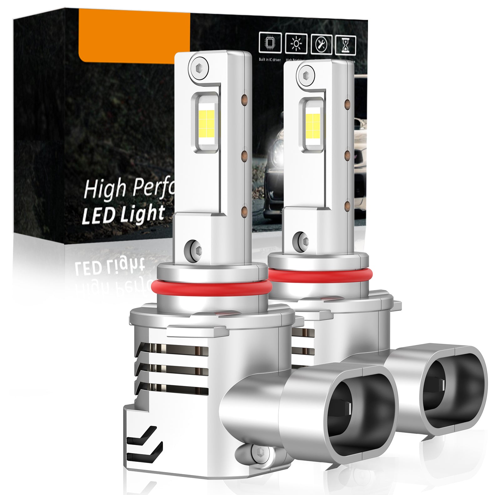 Kit Full Led Compatto HB3 HB4 12V 45W 8000 Lumen Canbus All In One IP65 Dissipazione a Ventola