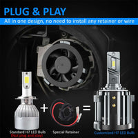 Kit Full Led Ultra Mini H7 Specifico VAG Per VW Golf 7 130W 12V 24V 6000K 13000 Lumen IP67