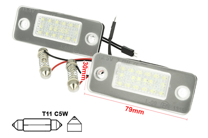 Kit Luci Targa Led Audi A8 D3 2002-2010 Bianco Canbus No Errore OEM 4E0943021 E40943022