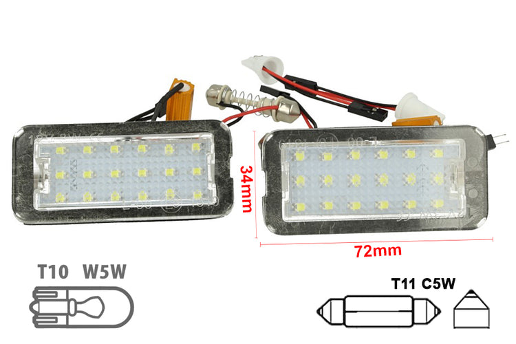 Kit Luci Targa Led Fiat 500 500C 51800482 Bianco Canbus No Errore 12V Resistenza Inclusa