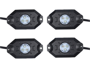 Kit Mini RGB Rock Light Bluetooth APP Sensore Musica Con 4 Luci Led 12V 24V IP68 Sottoscocca Per Jeep Off Road SUV Barca