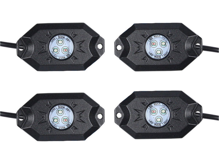 Kit Mini RGB Rock Light Bluetooth APP Sensore Musica Con 4 Luci Led 12V 24V IP68 Sottoscocca Per Jeep Off Road SUV Barca