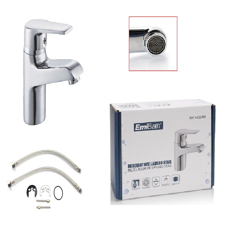 Kit Miscelatore Bagno Rubinetto Da Bagno Argento Cromato Misura 170x140mm