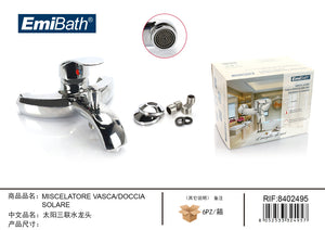 Kit Rubinetto Per Vasca Doccia Da Bagno Miscelatore Monocomando Misura 180x170x120mm Argento Cromato