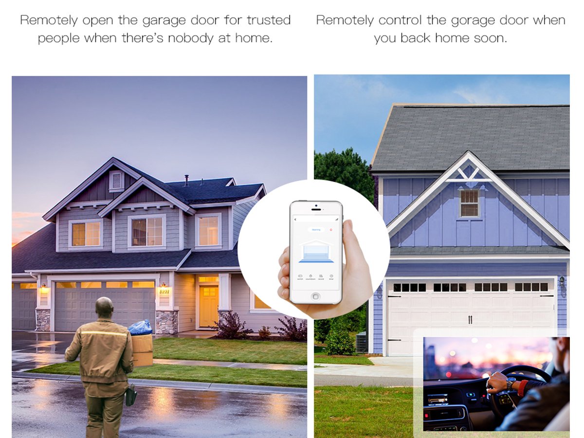 Kit Smart WiFi Garage Opener Apri Saracinesca Serrande Porta Apricancello APP Tuya Smart Life Compatibile Con Alexa e Google Home