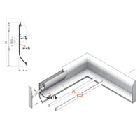 Kit Terminali Tapi di Chiusura In Plastica Bianco Per Profilato Alluminio Battiscopa BAZ8014M3