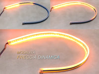 Kit Tubo Neon Striscia Led Auto 60cm Freccia Sequenziale Arancione e DRL Luce Diurne Bianco Style Audi VW GTI R-LINE