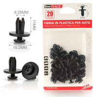 Kit da 20 Rivetti in Plastica con Fissaggio a Vite 15,2x11mm