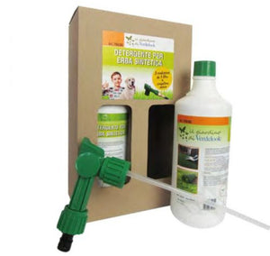 Kit detergente concentrato 2 x 1 lt pulisci prato sintetico + erogatore mixer cesped erba artificiale manto tappeto