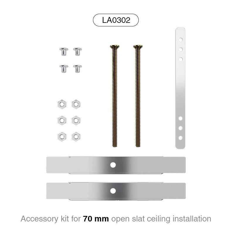 Kit di accessori per l'installazione del soffitto a doghe aperte da 70 mm di alta qualità per luci lineari a soffitto a LED MLL003-A LA0302-Kosoom