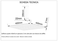 Kit doccia a 2 vie, miscelatore soffione a tetto, doccetta Sicena Never 40x40 cm