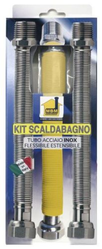 Kit scaldabagno kit caldaia flessibili estensibili 200 400 gas 3/4 mf uni 11353 2  x 1/2 mf acqua DM 174