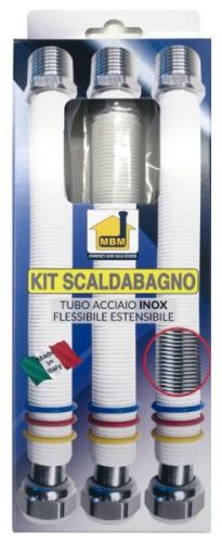 Kit scaldabagno kit caldaia flessibili estensibili 200 400 gas 1/2 mf uni 11353 2 x 1/2 mf acqua DM 174