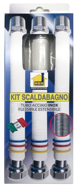 Kit scaldabagno kit caldaia flessibili estensibili 200 400 gas 1/2 mf uni 11353 2x1/2 mf acqua DM 174