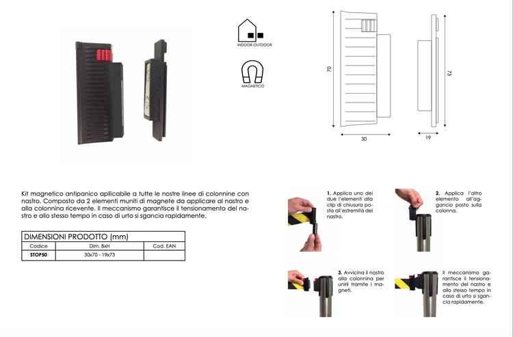 Kit Anti panico per Colonnine Segnapercorso tendinastro