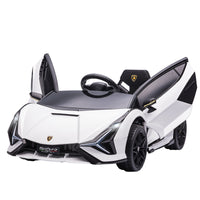 Macchina Elettrica per Bambini 12V con Licenza Lamborghini Sian FKP 37 Bianca