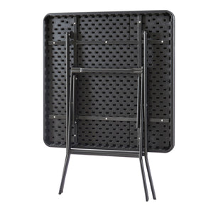 Tavolo da Picnic Mark Pieghevole  78 x 78 x 74 cm Nero Effetto Rattan pro.tec