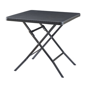 Tavolo da Picnic Mark Pieghevole  78 x 78 x 74 cm Nero Effetto Rattan pro.tec