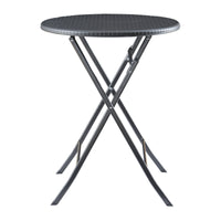 Tavolo da Picnic Mark Pieghevole Ø60 x 74 cm Nero Effetto Rattan pro.tec