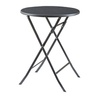 Tavolo da Picnic Mark Pieghevole Ø60 x 74 cm Nero Effetto Rattan pro.tec