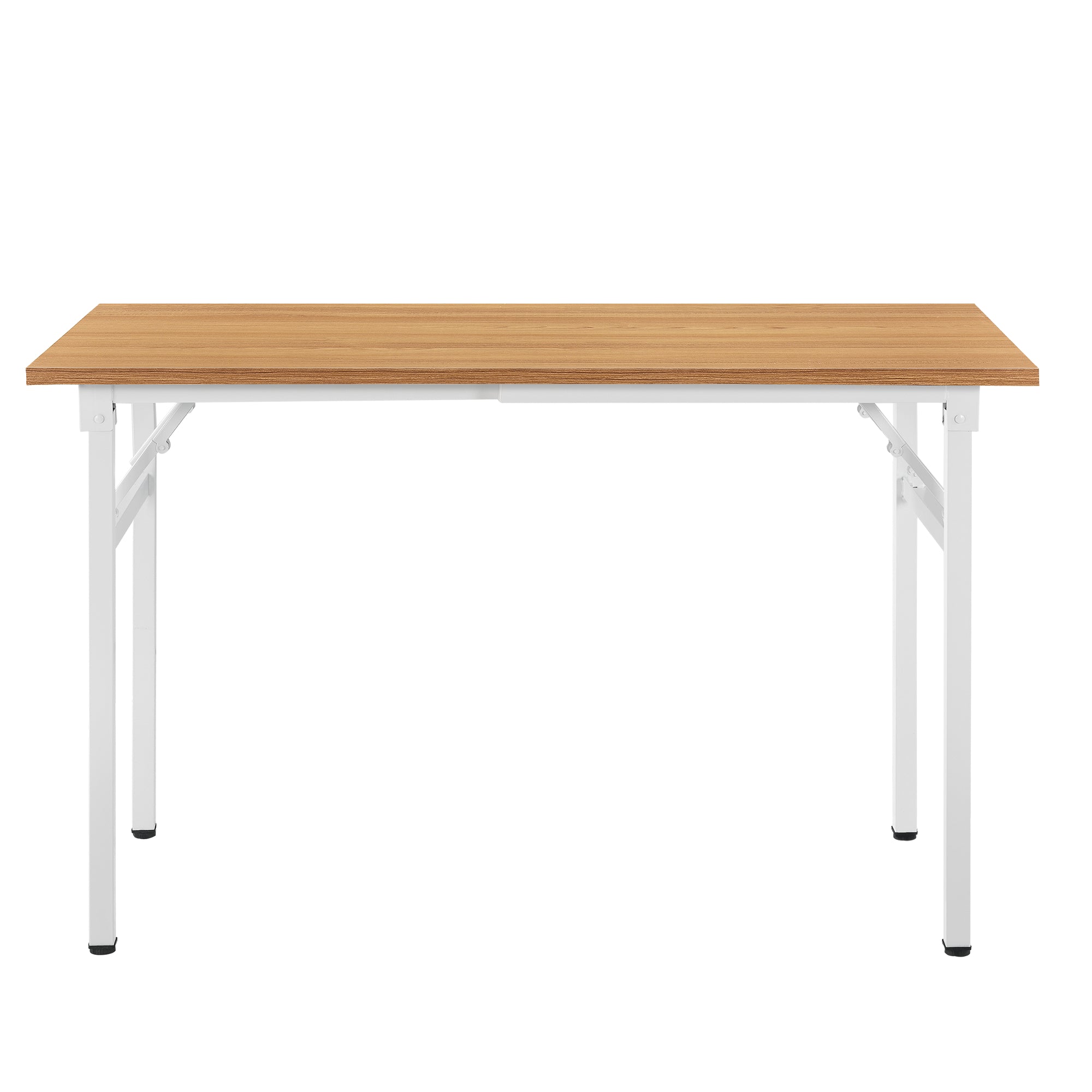 [neu.haus] Tavolo pieghevole design 120 x 60 x 75 cm Altezza regolabile Effetto faggio, gambe bianche