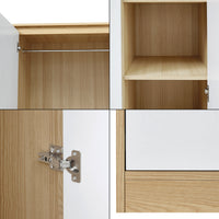 Armadio Guardaroba Bastheim con 4 Scomparti 176 x 120 x 52 cm Effetto Rovere [en.casa]