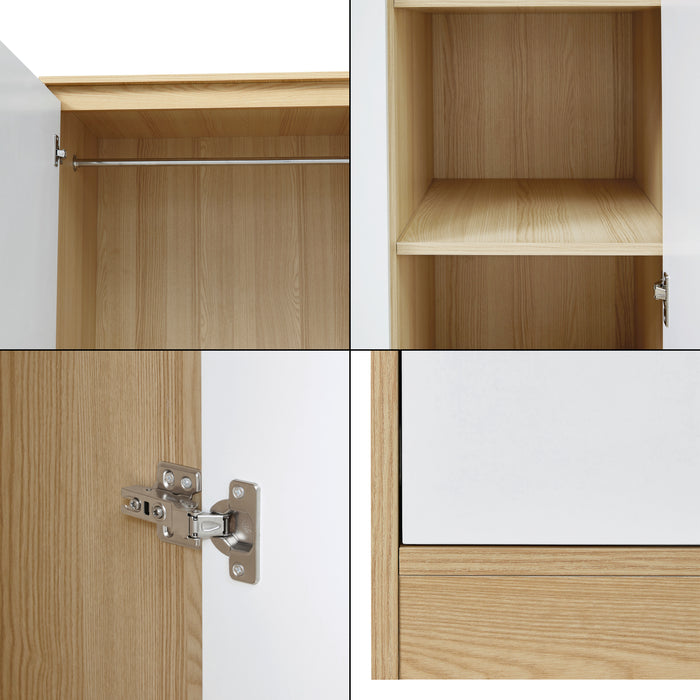 Armadio Guardaroba Bastheim con 4 Scomparti 176 x 120 x 52 cm Effetto Rovere [en.casa]