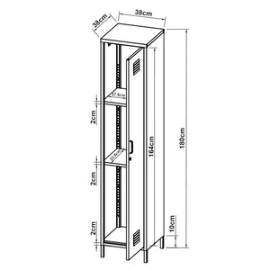 Armadio da Ufficio Seinà¤joki in Acciaio 180 x 38 x 38 cm - Bianco [en.casa]