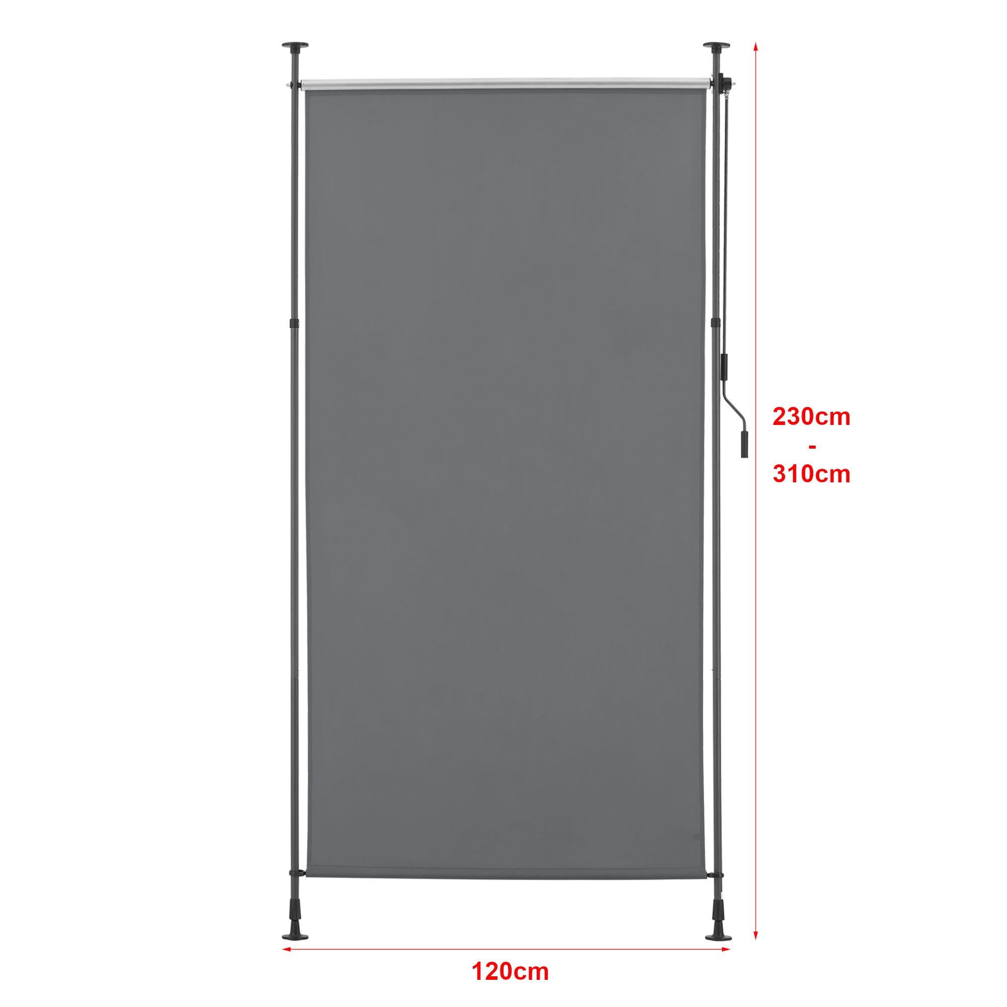 Schermo Verticale 'Cimarra' da Balcone con Pali Telescopici Regolabili in Altezza tra 230 - 310 cm - Larghezza 120 cm -