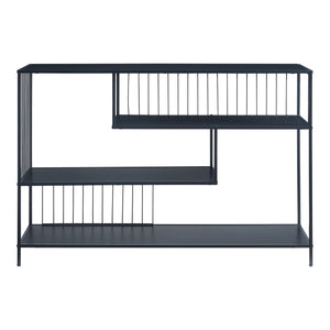 Tavolo a Consolle Oxelösund Scaffale Basso a 4 Piani 120x33x80 cm Nero [en.casa]