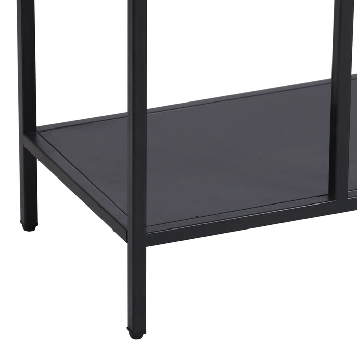 Tavolo a Consolle Kumlinge in Metallo con 3 Piani 78 x 110 x 30 cm Nero [en.casa]