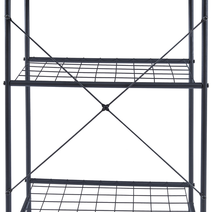 Scaffale da Cucina 'Nibe' Mobile da Stoccaggio Supporto per Microonde Organizzatore da Cucina con Parete a Griglia e