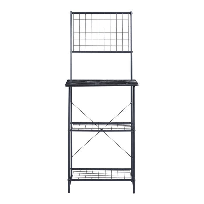 Scaffale da Cucina 'Nibe' Mobile da Stoccaggio Supporto per Microonde Organizzatore da Cucina con Parete a Griglia e