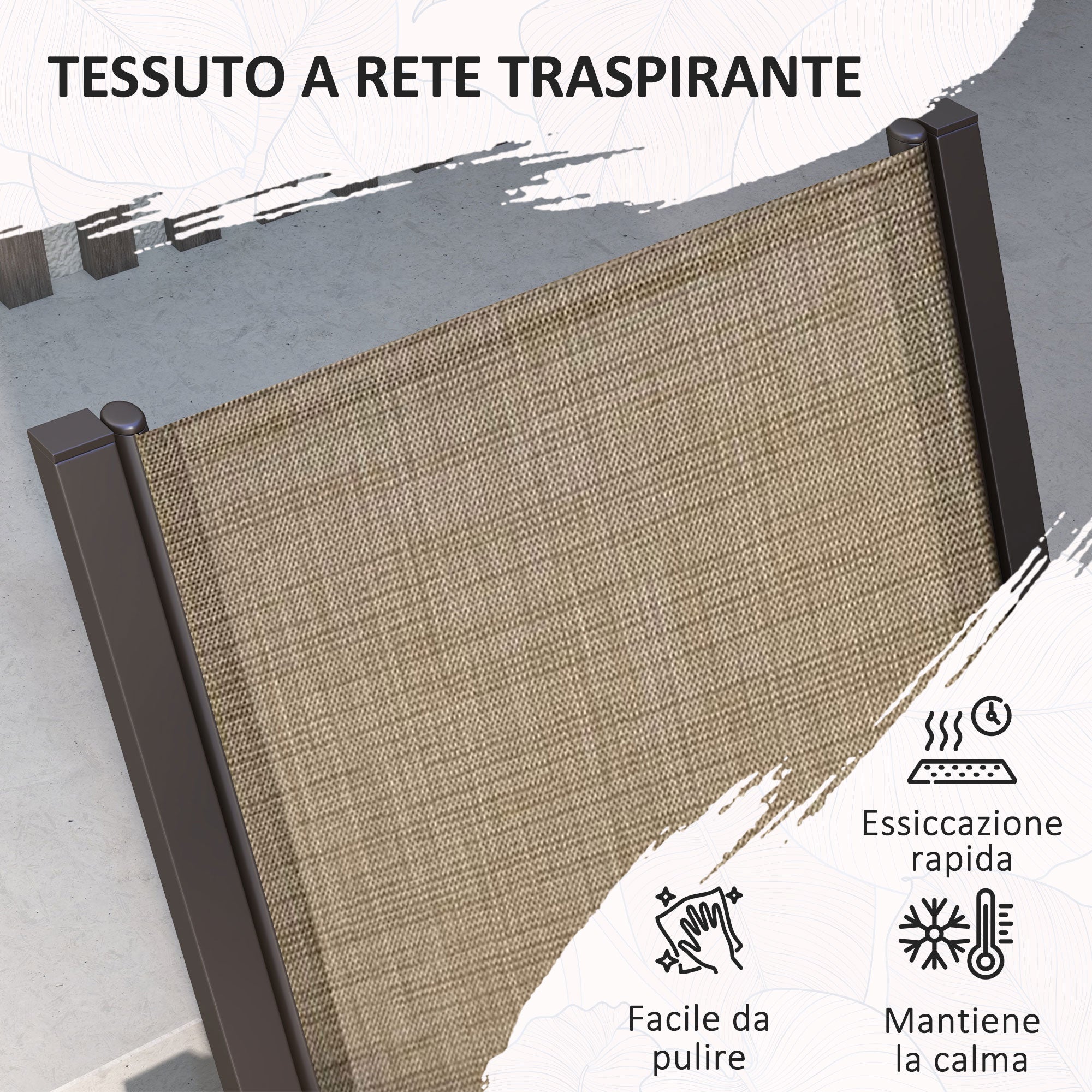 Set Tavolo e 6 Sedie Impilabili da Giardino in Plastica Kaki e Marrone