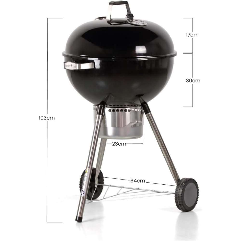 Barbecue a carbone modello ketty Ø 57 cm con coperchio, sistema raccogli cenere e termometro