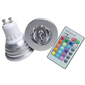 Lampadina Faretto led gu10 3w RGB cambia colore Faretto Rgb Faro Led Color Attacco Gu10