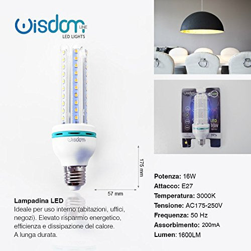 LAMPADINA LED 16W E27 1600 LUMEN 3000K