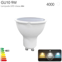 Lampadina Faretto LED GU10 9W Luce Naturale 4000K 810LM 100° KLASSIC-GU10-9M