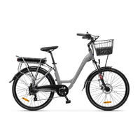 LANCIA Y INCANTO (LN-BI-220001) CITY E-BIKE (GRIGIO) - BICICLETTA ELETTRICA - RUOTE 26""X1.50"" - MOTORE BAFANG 250W 36V - BATTERIA  36V 10.4AH - TELAIO IN ALLUMINIO - FORCELLA AMMORTIZZATA - AUTONOMIA FINO AD 70KM