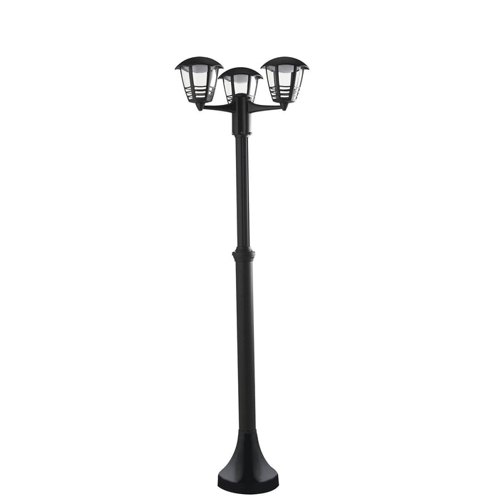 Palo LED per esterno CLOE nero a 3 luci 12W 4000K (luce naturale) 190 cm. IP44